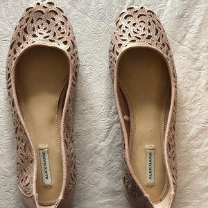 Alex Marie shoes. 8m. These are Metallic Laser-Cut Rhinestone Flats